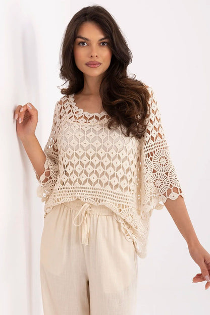   Bluzka Model MI-BZ-9007.77 Beige - Italy Moda 