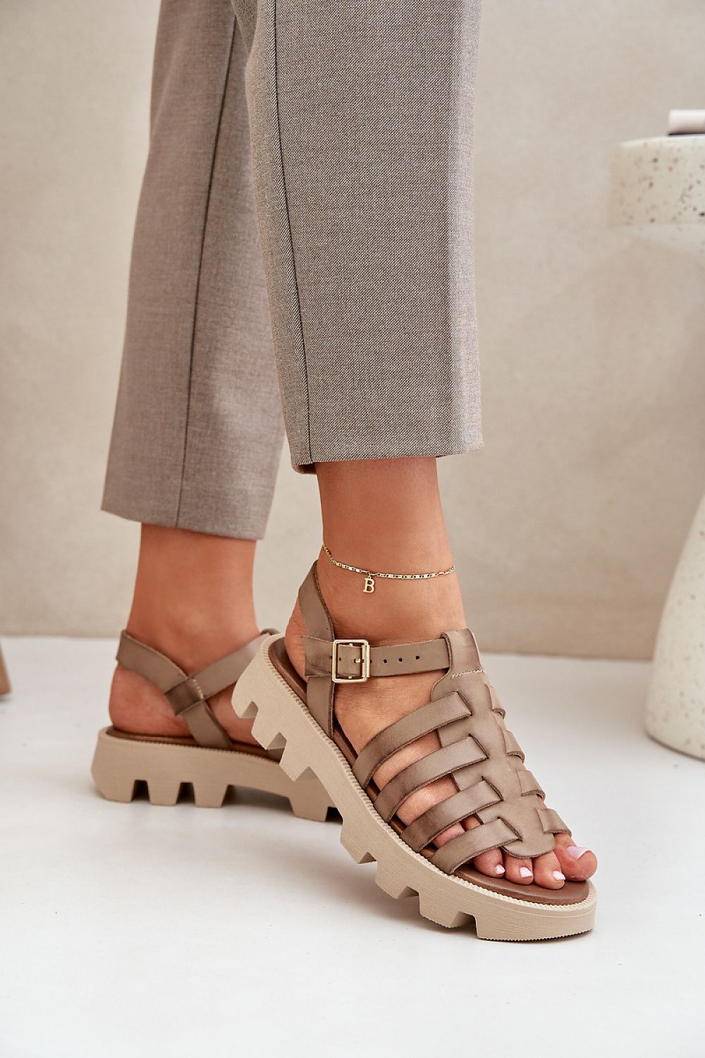  Sandały Model Zazoo 3695 Beige - Step in style 