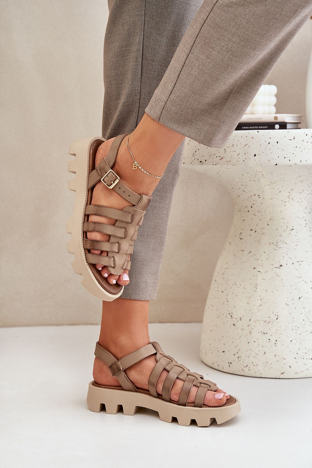 Sandały Model Zazoo 3695 Beige - Step in style 