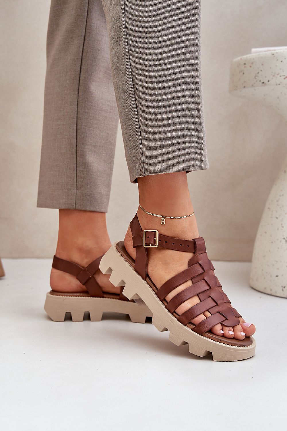  Sandały Model Zazoo 3695 Brown - Step in style 