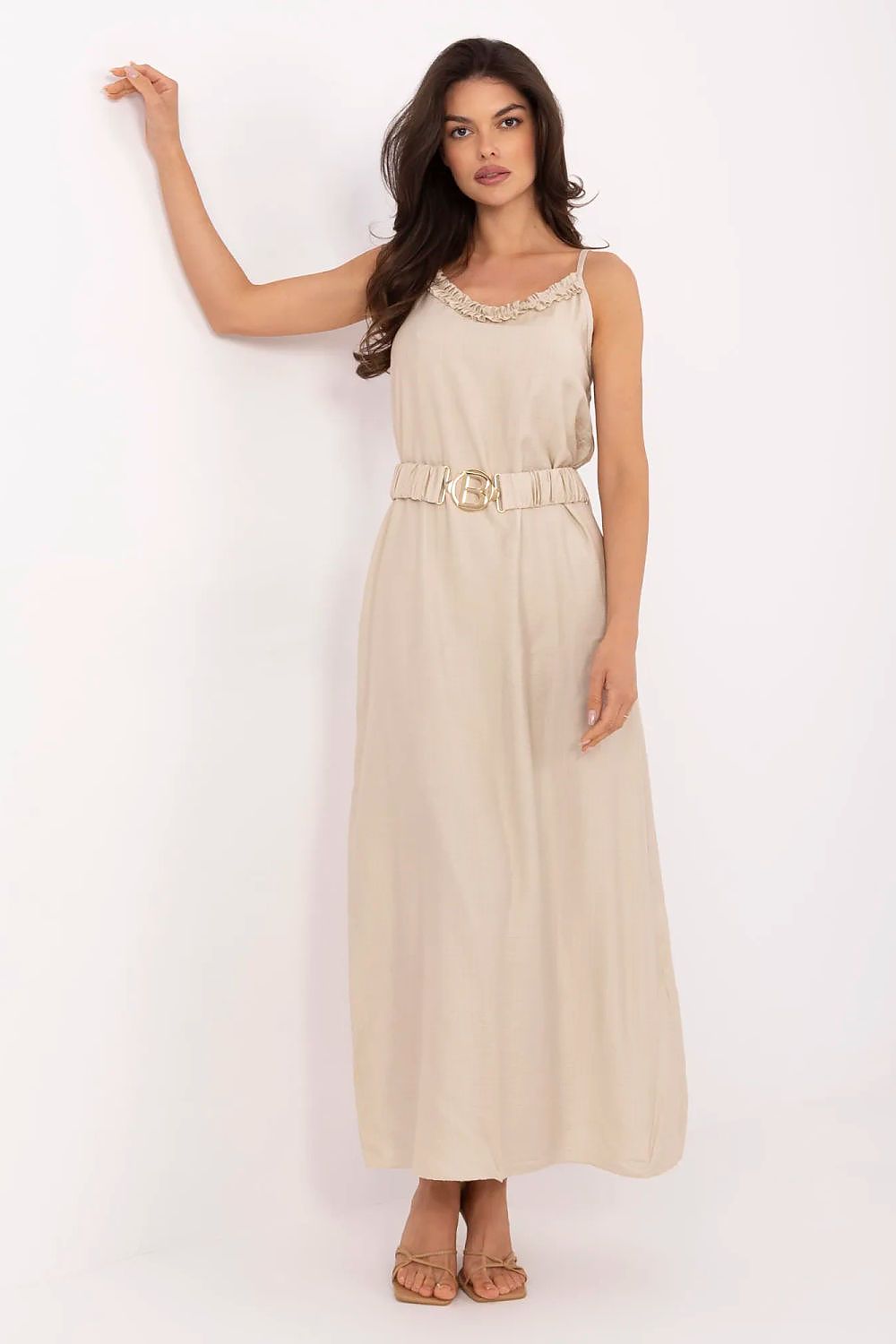 Sukienka Model MI-SK-A6401.00 Beige - Italy Moda 