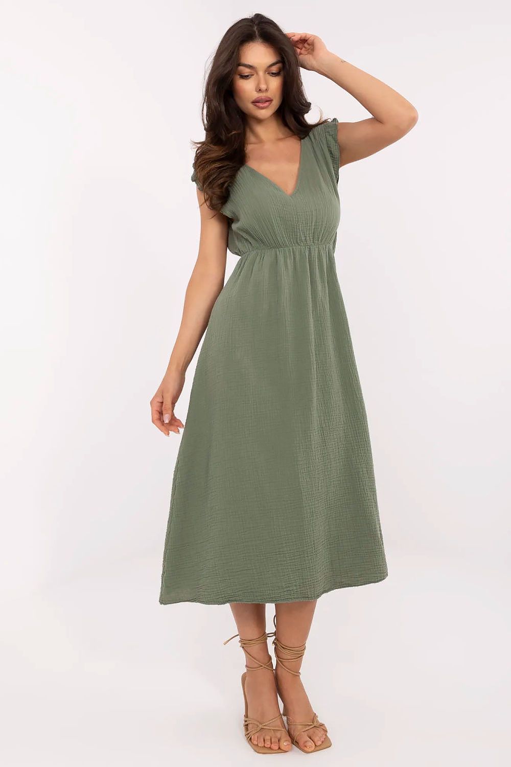  Sukienka Model MI-SK-122126.77 Khaki - Italy Moda 
