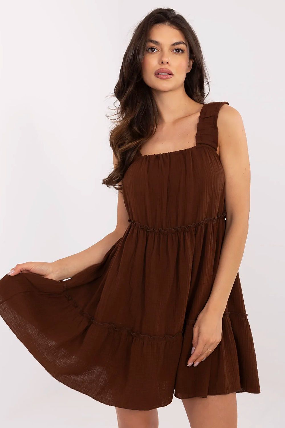  Sukienka Model MI-SK-A5036.78 Brown - Italy Moda 