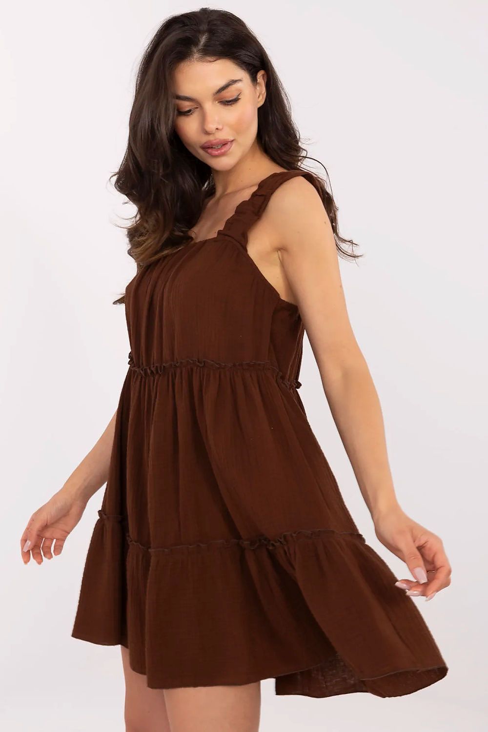  Sukienka Model MI-SK-A5036.78 Brown - Italy Moda 
