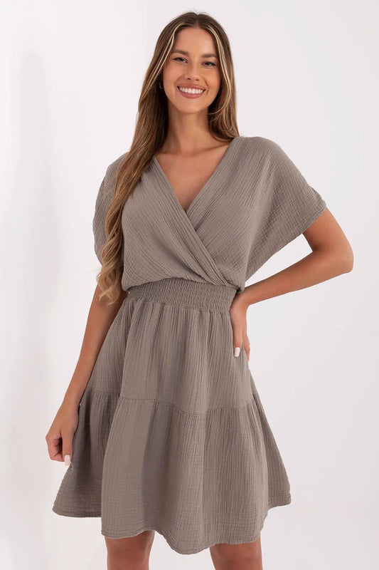  Sukienka Model MI-SK-92160.00 Dark Beige - Italy Moda 