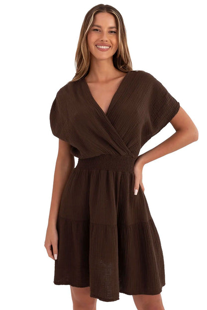  Sukienka Model MI-SK-92160.00 Dark Brown - Italy Moda 