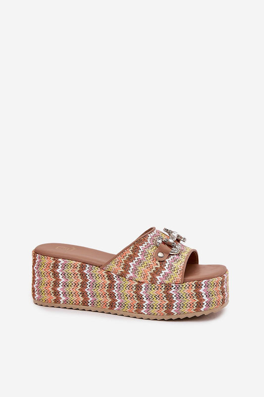  Sandał Klapki Model Isolene 55-A08 Multicolor Camel - Step in style 