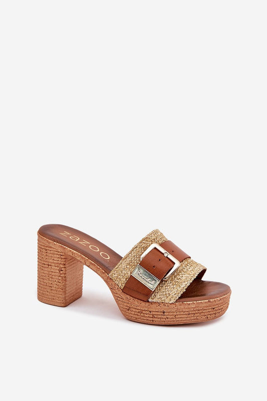  Sandał Klapki Model Zazoo 40459 Brown - Step in style 