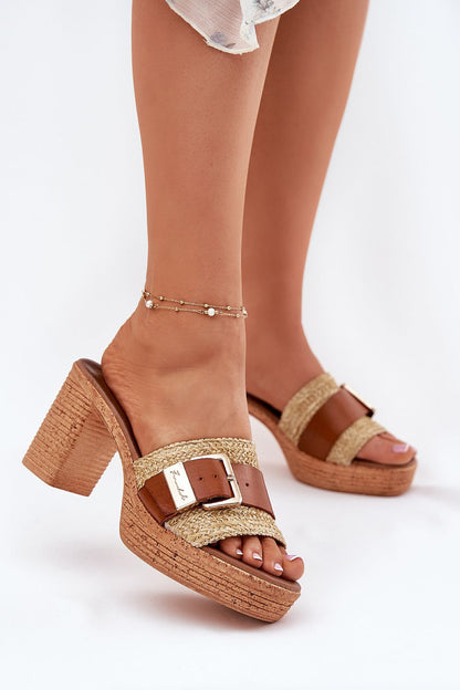  Sandał Klapki Model Zazoo 40459 Brown - Step in style 