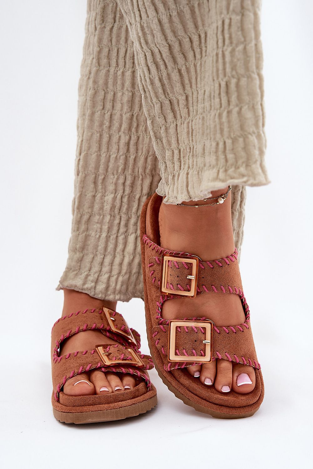  Sandał Klapki Model Visley G474 Camel - Step in style 