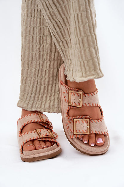  Sandał Klapki Model Visley G474 Beige - Step in style 