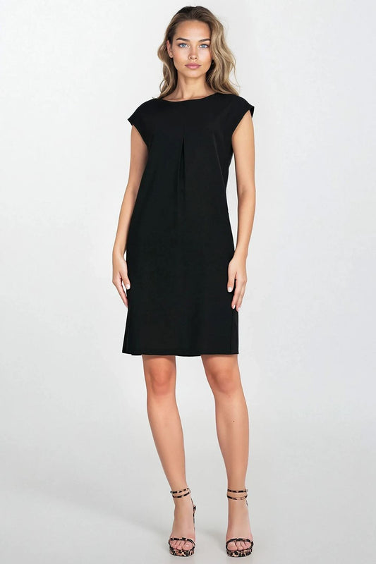  Sukienka Luźna sukienka z rayonu S271 Black - Nife 