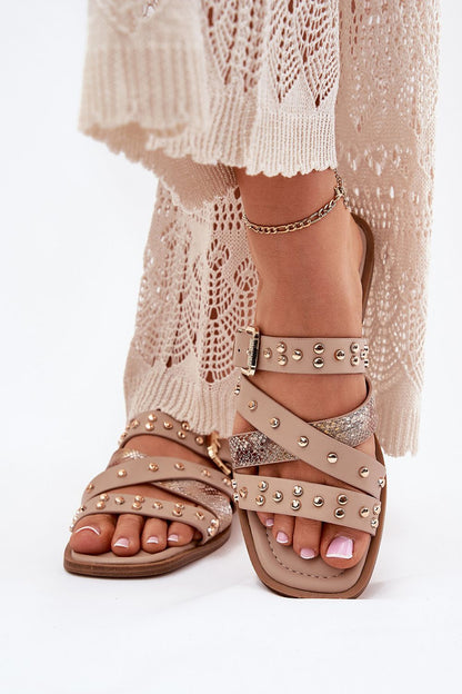 Sandał Klapki Model Manitte 9706 Beige - Step in style 