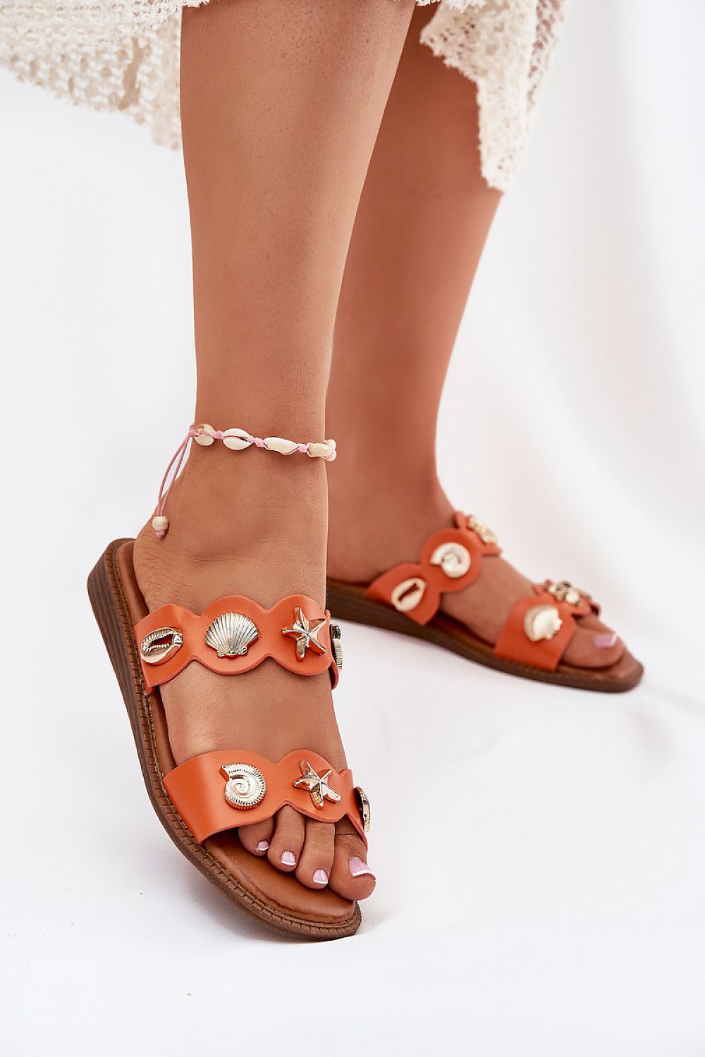  Sandał Klapki Modele Jenoriela C15-1 Orange - Step in style 