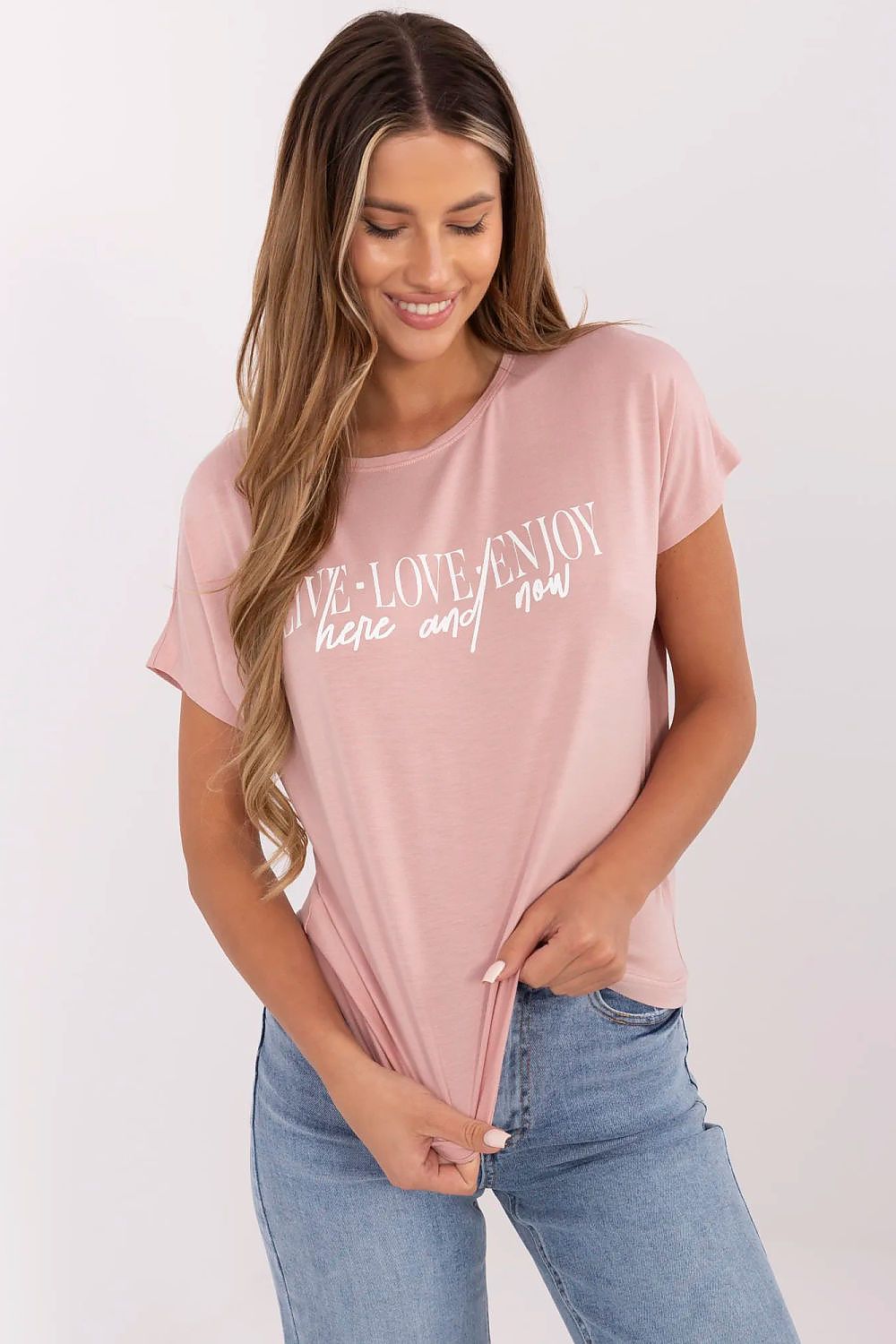   Tshirt Damski Model D12100M02737A Light Pink - Sublevel 