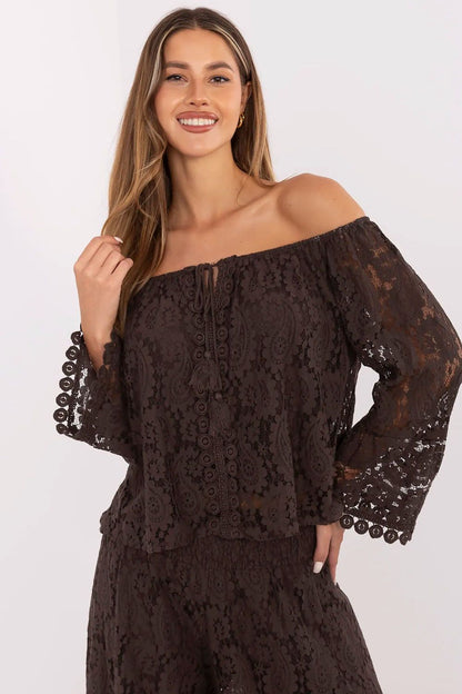   Bluzka Model MI-BZ-88500.79 Dark Brown - Italy Moda 