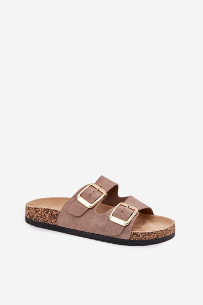  Sandał Klapki Model Vorella 25SD21-8330 Dark Beige - Step in style 