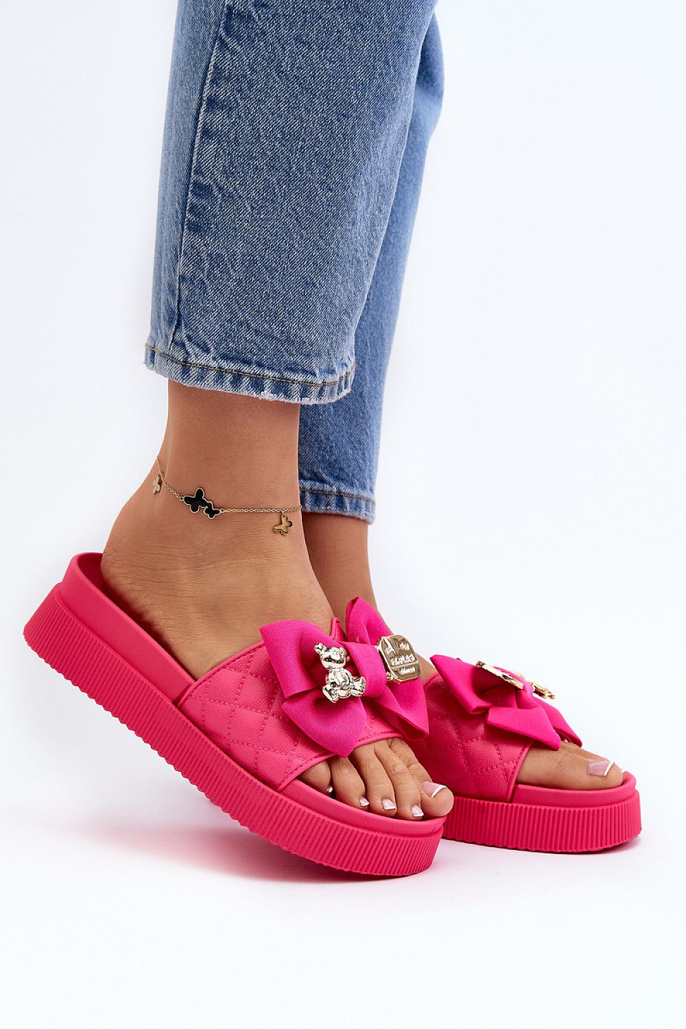  Sandał Klapki Model Katterina BG146P Fuksja - Step in style 