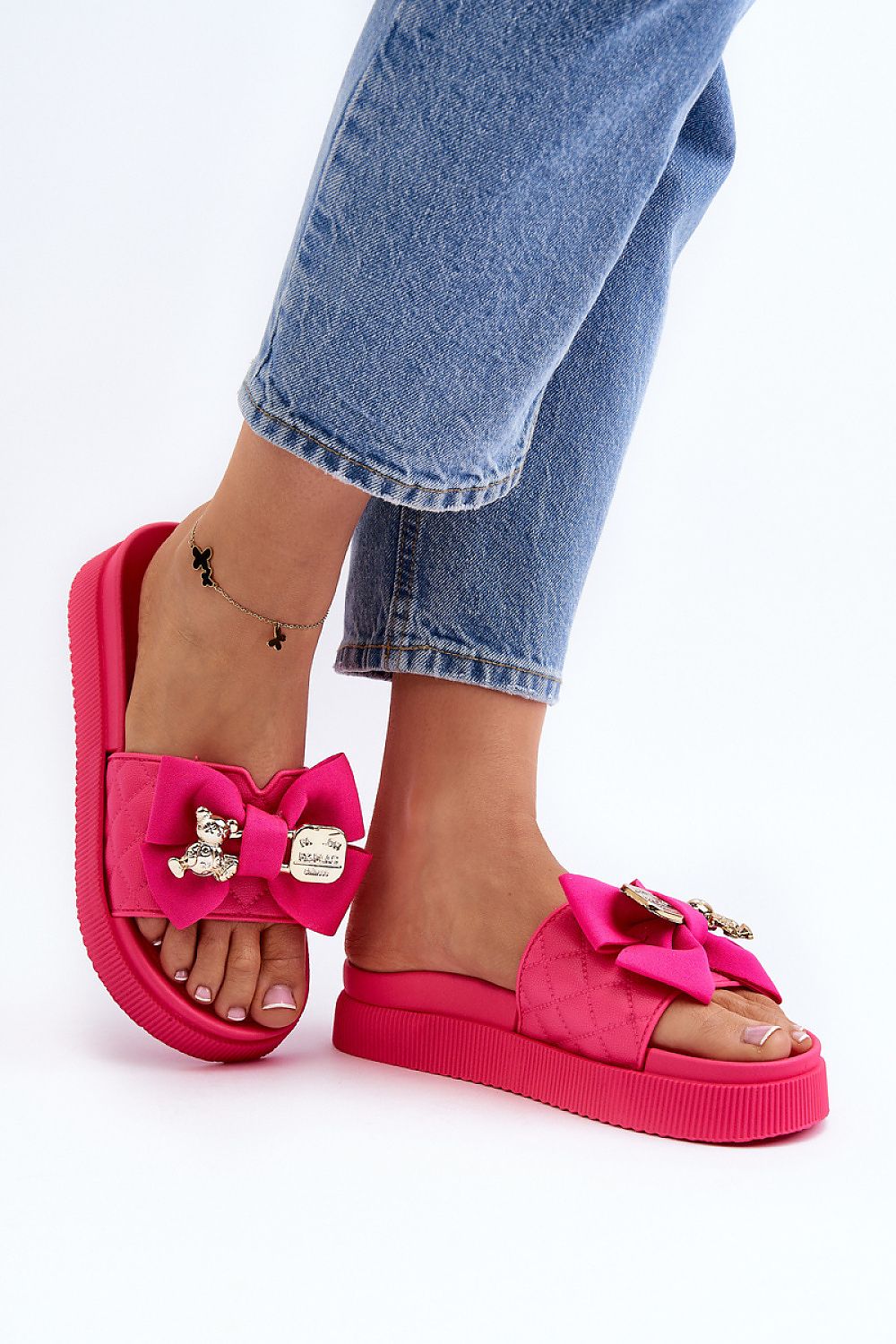  Sandał Klapki Model Katterina BG146P Fuksja - Step in style 