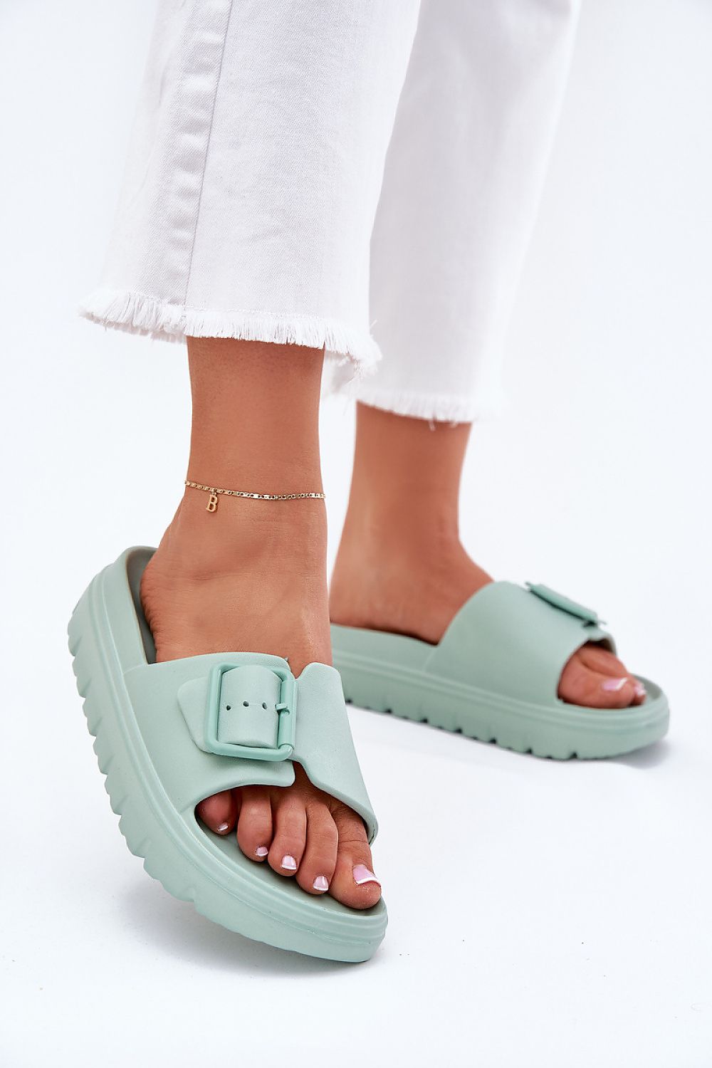  Sandał Klapki Model Viasara 25SD97-8800 Green - Step in style 