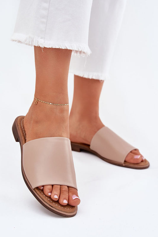  Sandał Klapki Model Cerise 23SD35-5809 Beige - Step in style 