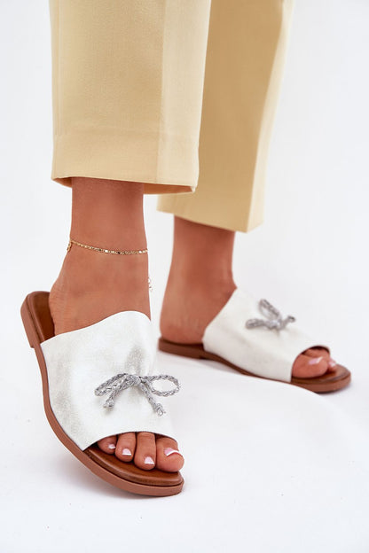  Sandał Klapki Model Norela 25SD35-8781 Silver - Step in style 