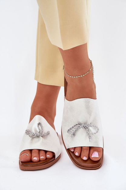  Sandał Klapki Model Norela 25SD35-8781 Silver - Step in style 