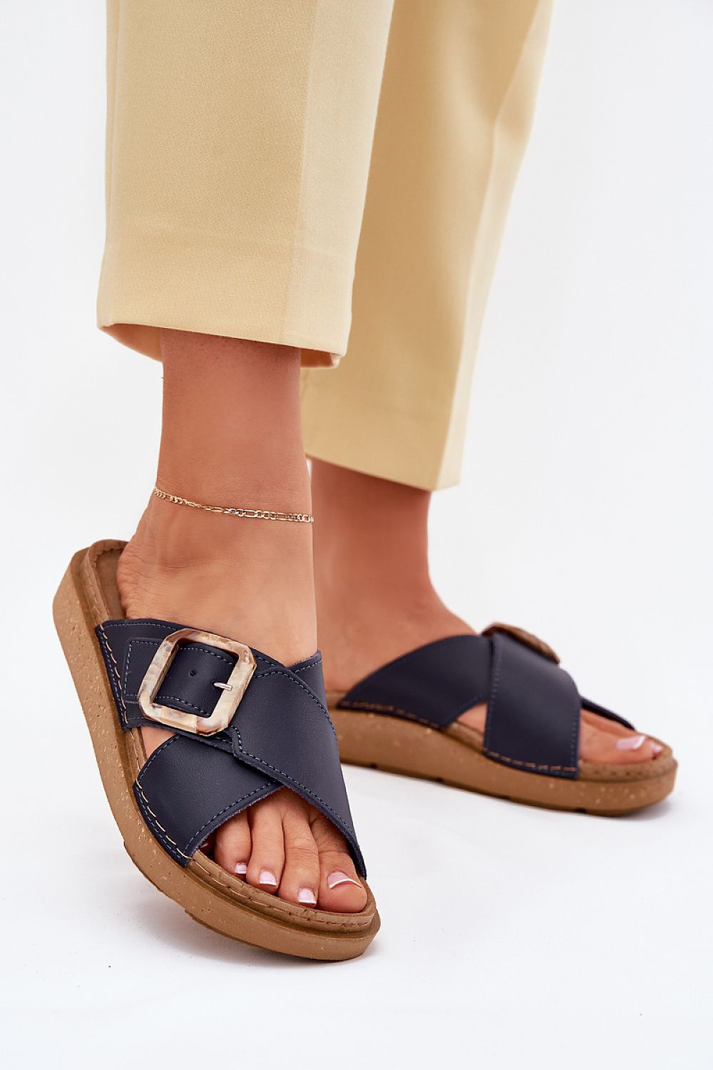  Sandał Klapki Model Inblu ED0003IU Navy - Step in style 