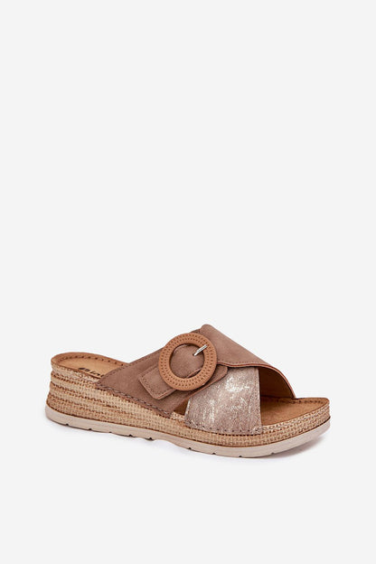  Sandał Klapki Model Inblu RV000012 Brown - Step in style 