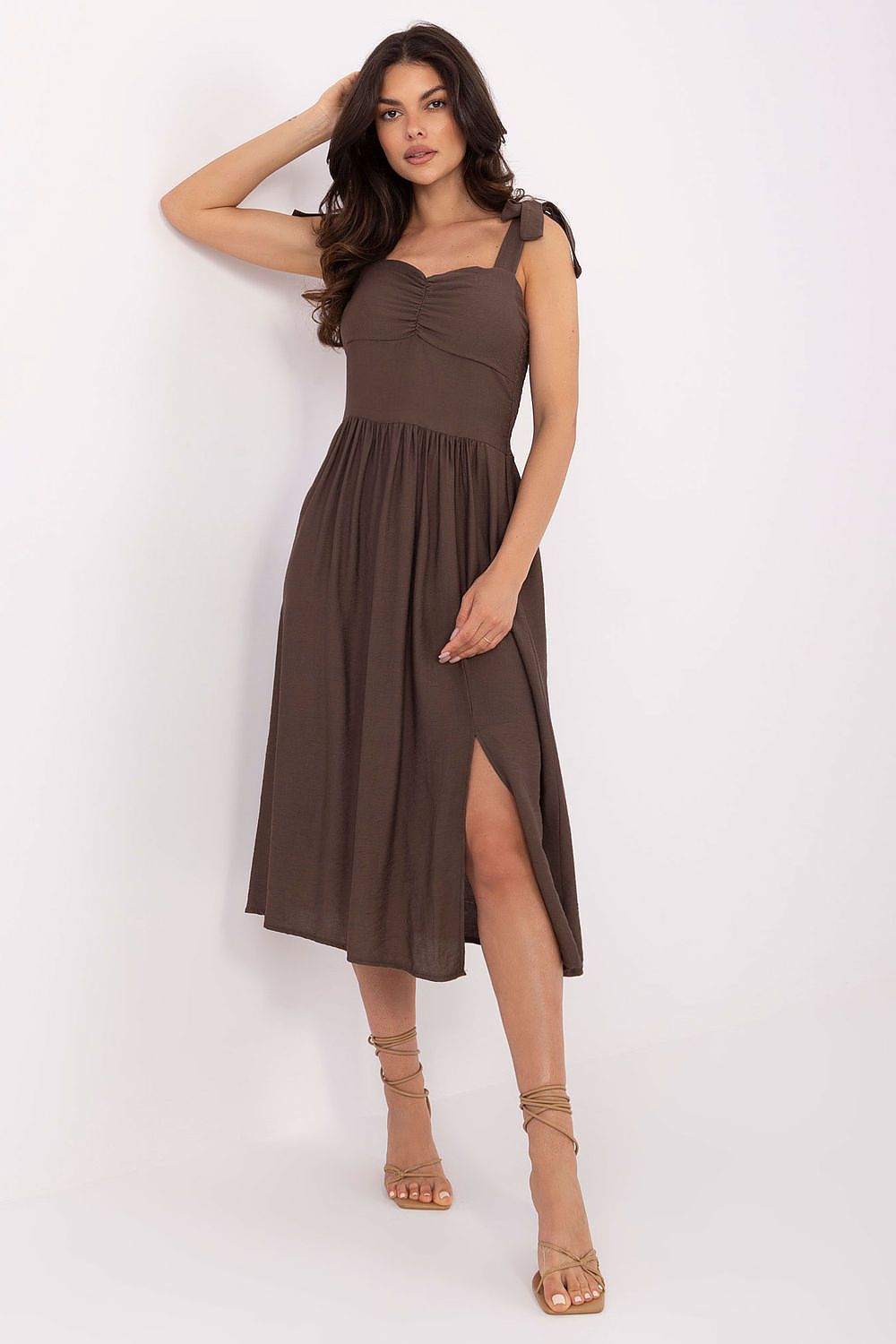  Sukienka Model MI-SK-A1830.69 Dark Brown - Italy Moda 