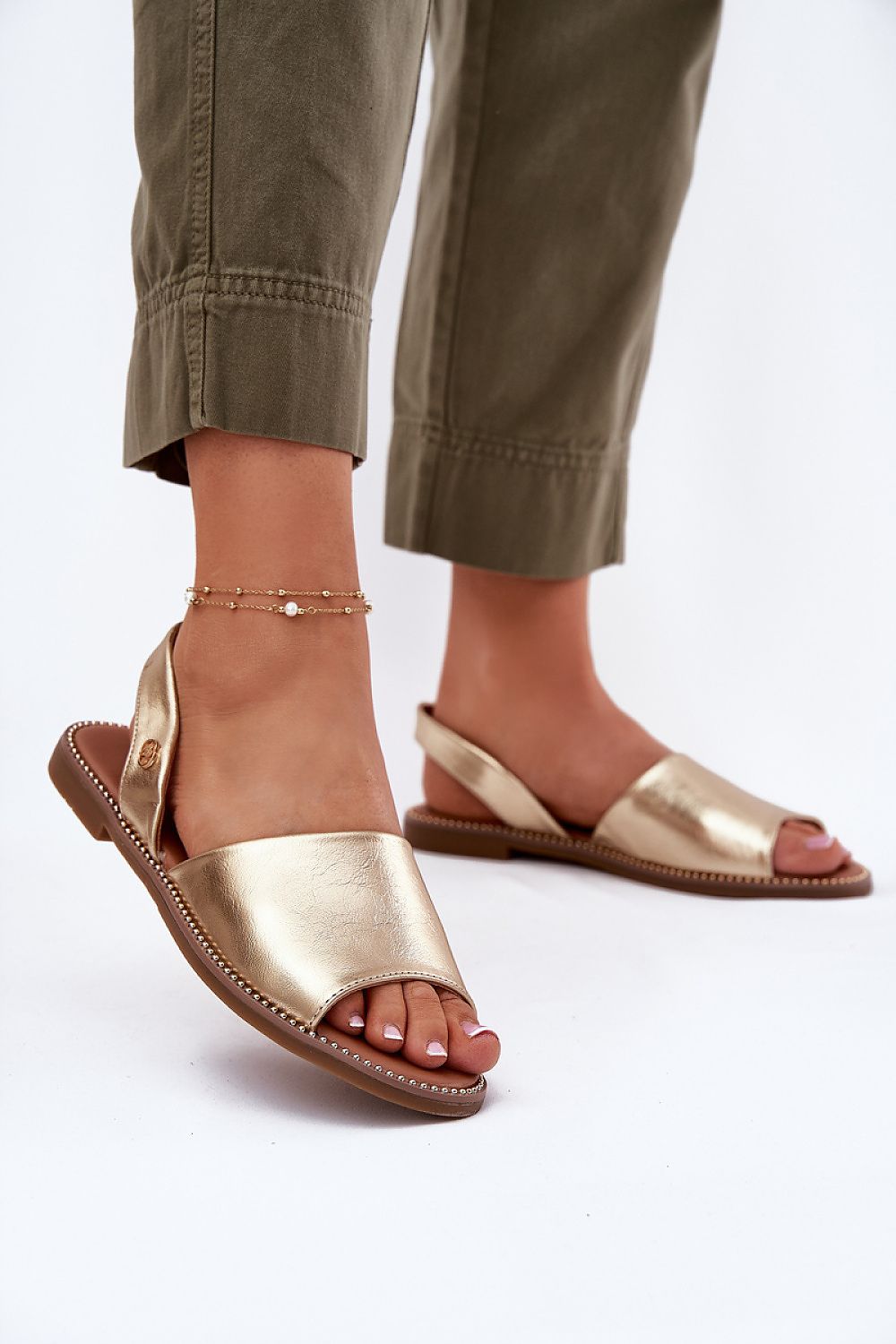 Sandały Model Dereka 25SD35-8783 Gold - Step in style 