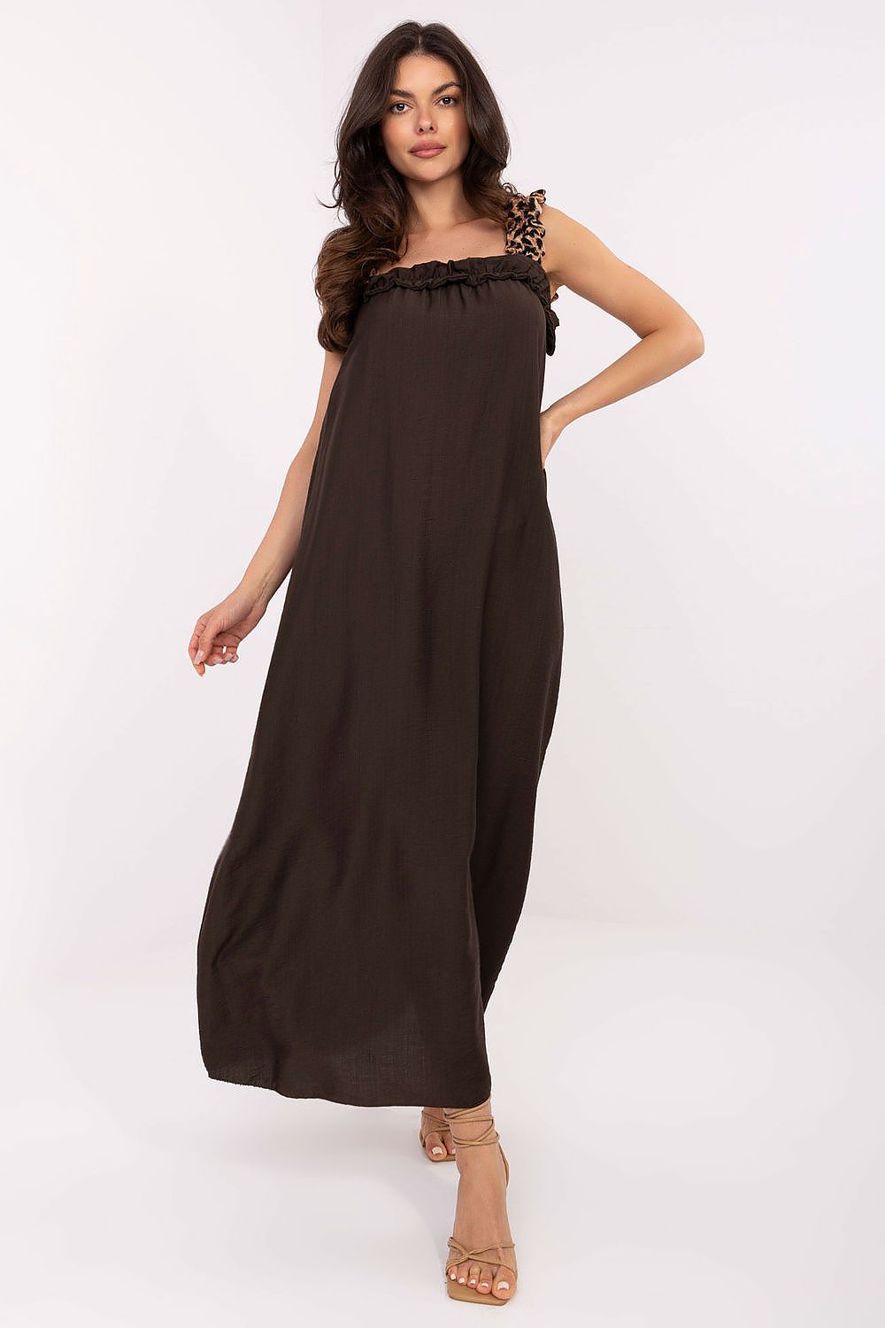  Sukienka Model MI-SK-A6412.68 Dark Brown - Italy Moda 