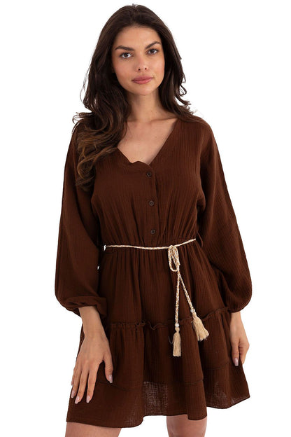  Sukienka Model MI-SK-A5079.27 Dark Brown - Italy Moda 