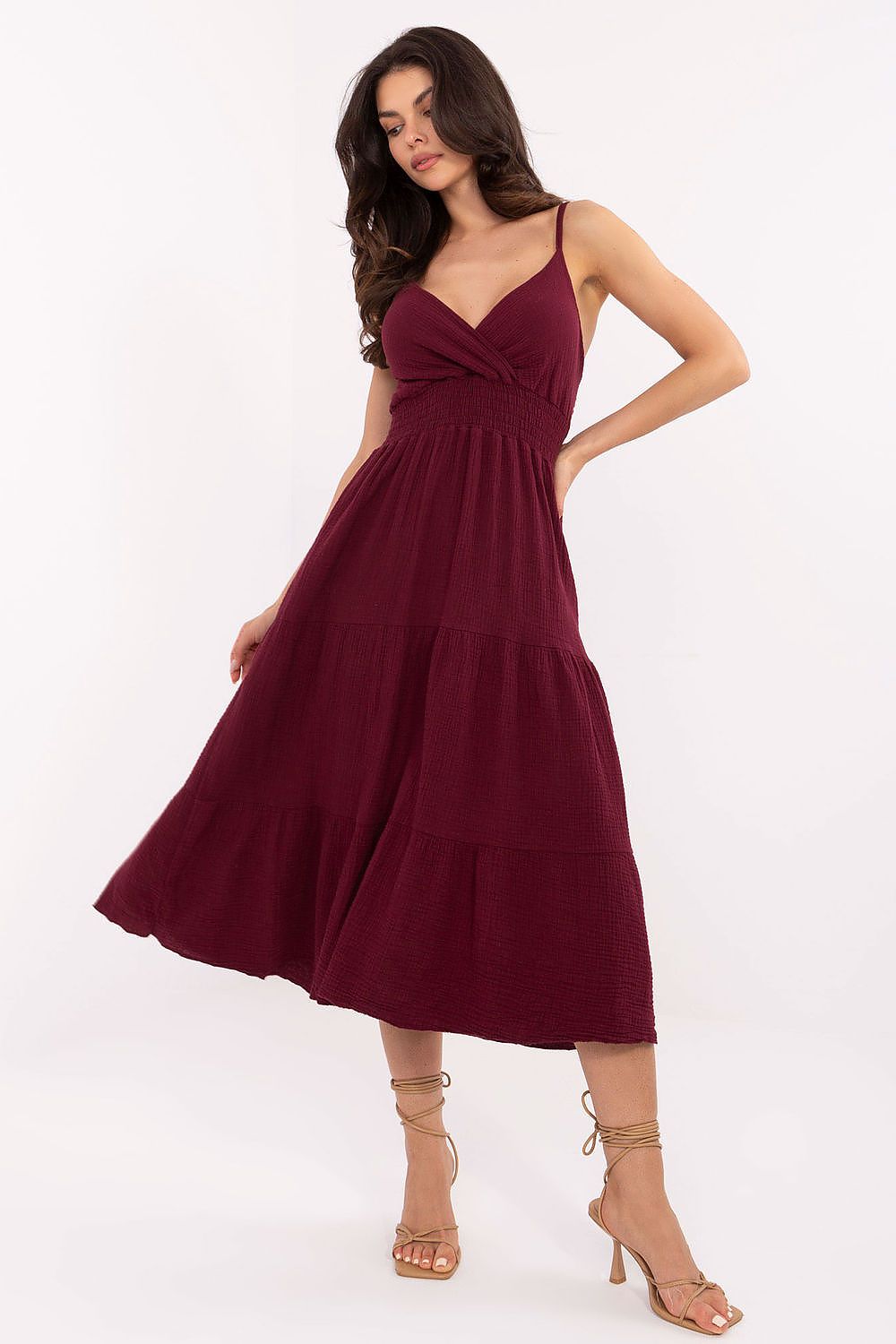  Sukienka Model MI-SK-62200.76 Bordo - Italy Moda 
