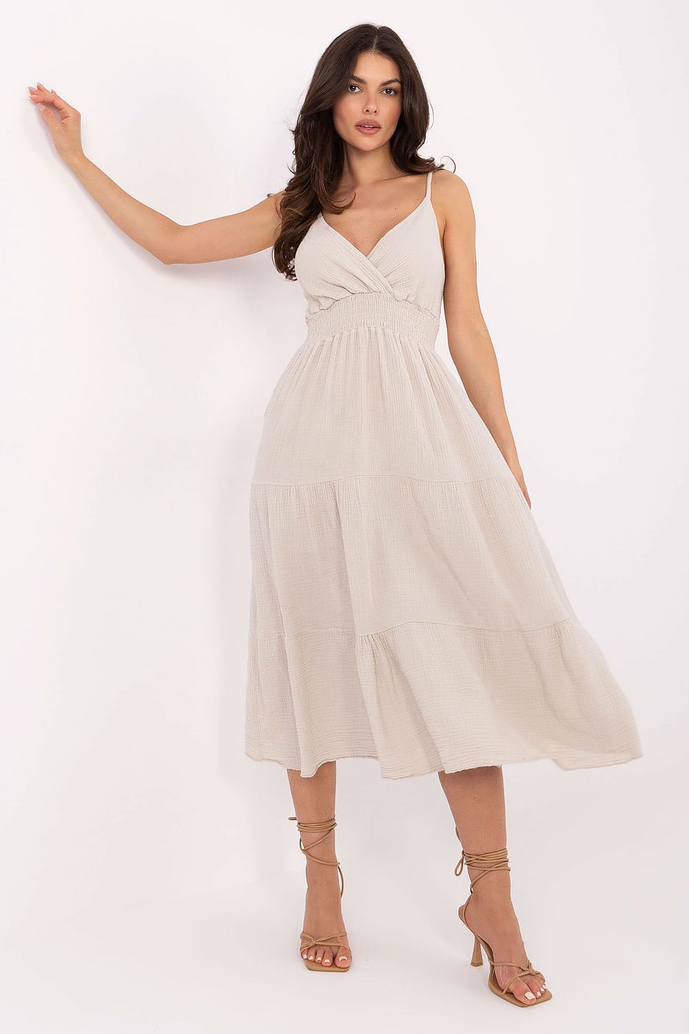  Sukienka Model MI-SK-62200.76 Beige - Italy Moda 