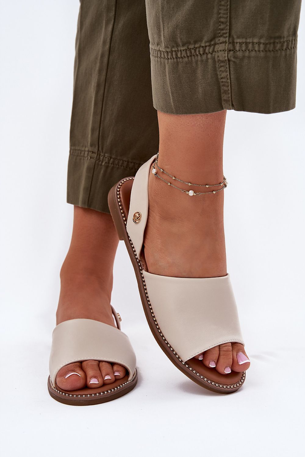  Sandały Model Dereka 25SD35-8783 Beige - Step in style 