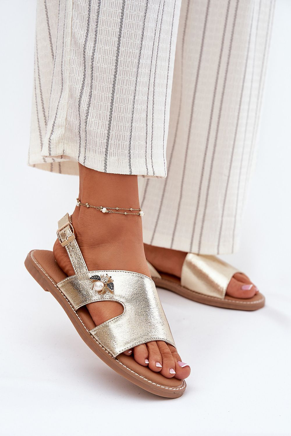 Sandały Model Vinceza 17378 Gold - Step in style 