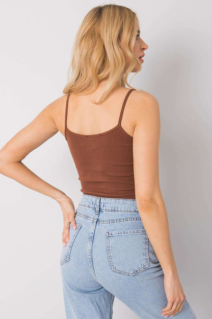  Koszulka Top Model RV-TP-6626.88 Dark Brown - Rue Paris 