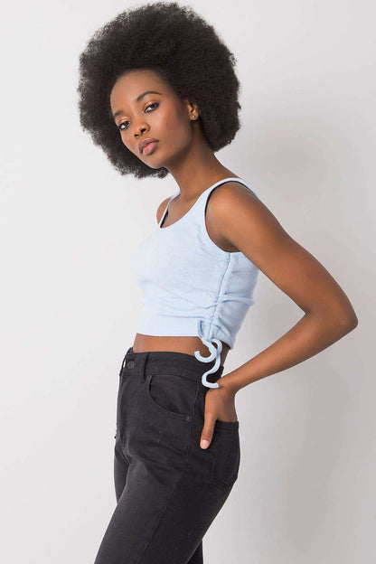  Koszulka Top Model RV-TP-6629.70 Light Blue - Rue Paris 