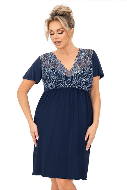   Koszula Nocna Model Melania Plus Size Navy - Donna 