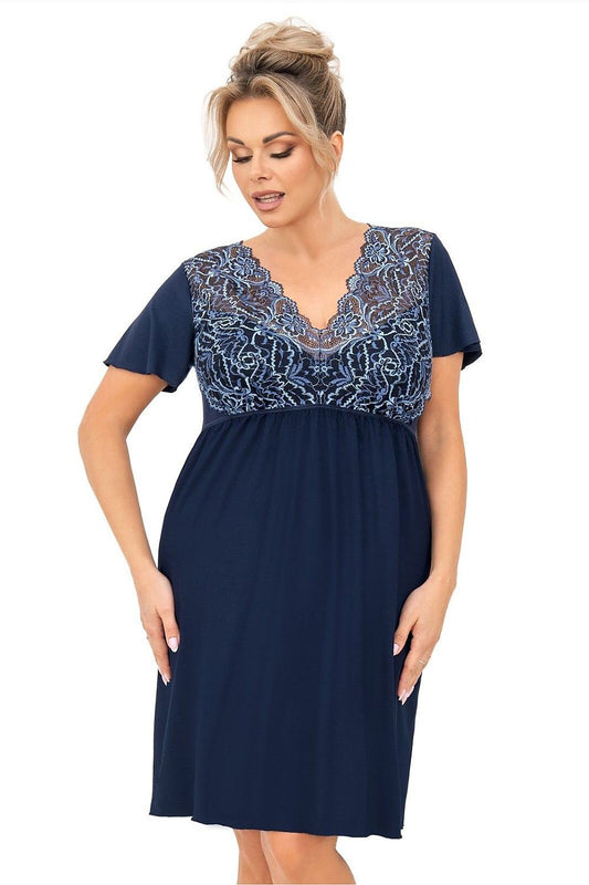   Koszula Nocna Model Melania Plus Size Navy - Donna 