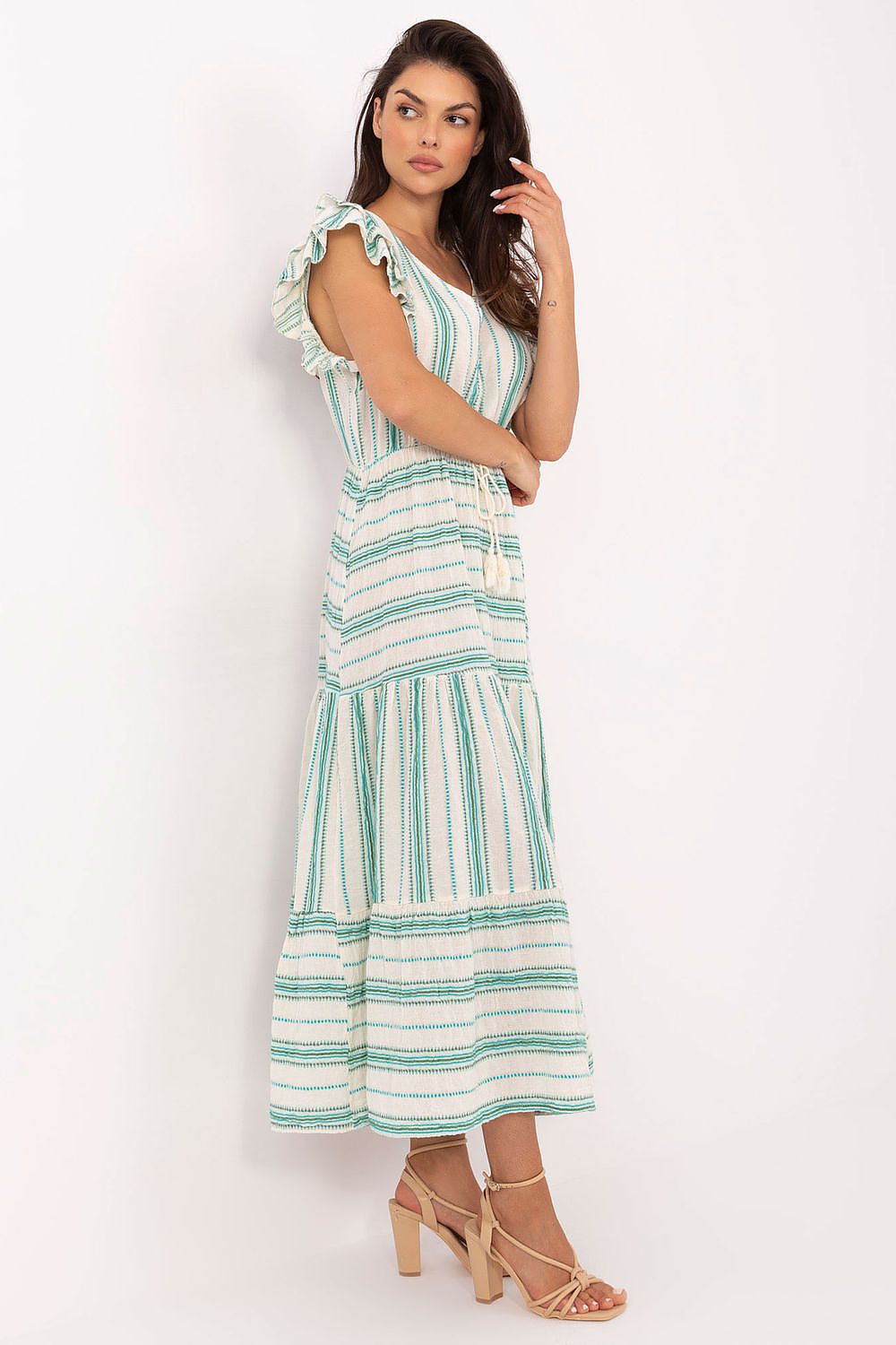  Sukienka Model TW-SK-BI-28760.97 White/Green - Och Bella 