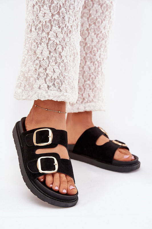  Sandał Klapki Model Verena 222-2 Black - Step in style 