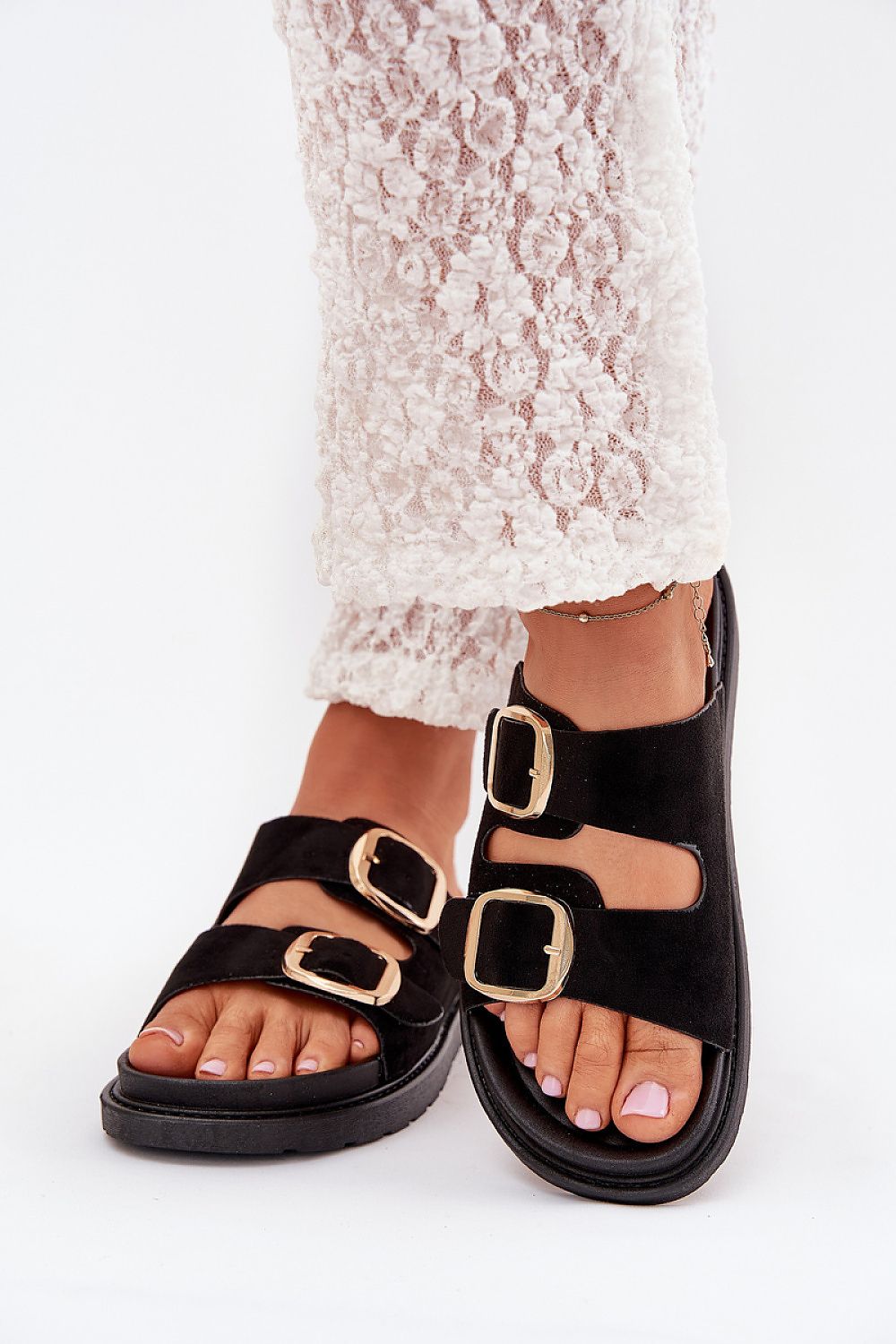  Sandał Klapki Model Verena 222-2 Black - Step in style 