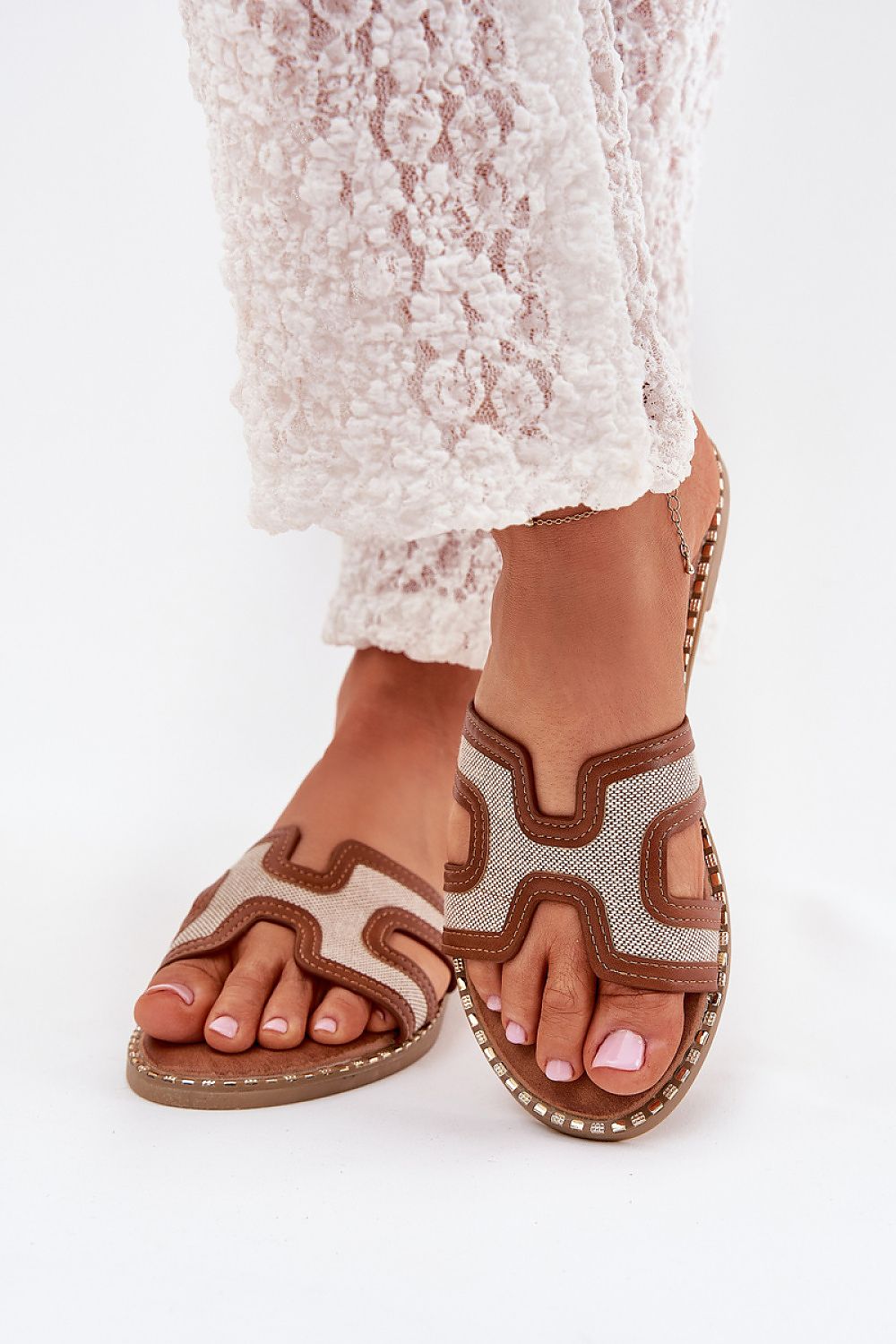  Sandał Klapki Model Vereya LCQ-27 Brown - Step in style 
