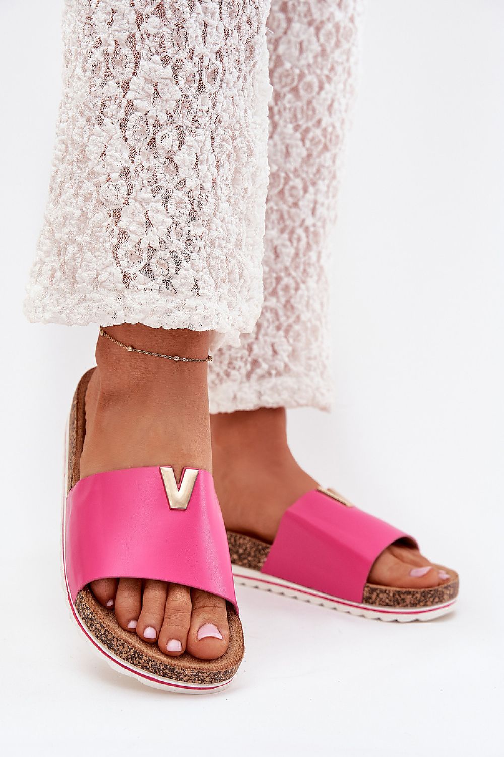  Sandał Klapki Model Vessira AM247 Fuksja - Step in style 