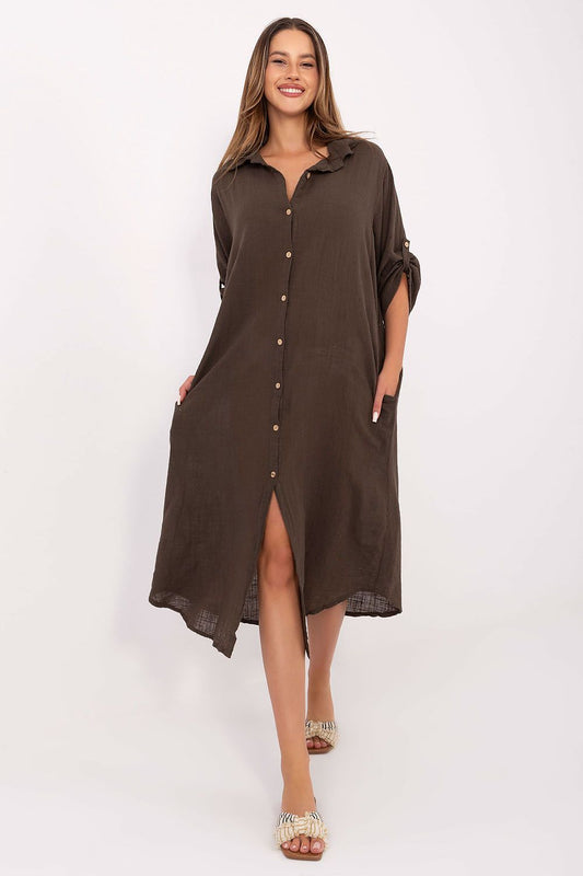  Sukienka Model TW-SK-BI-24135.81 Dark Brown - Och Bella 