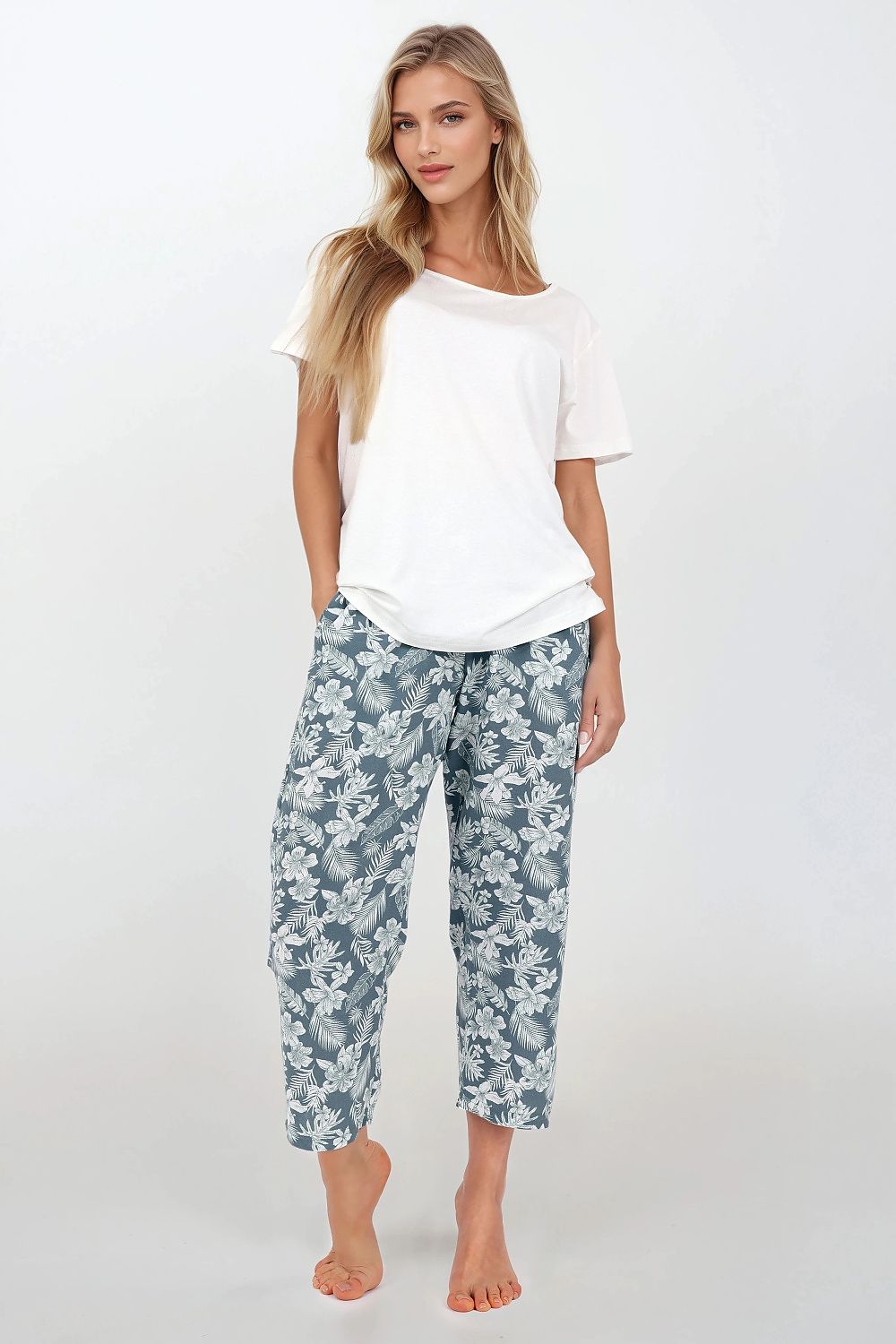  Piżama Damska Model Casual Beauty 217686 Green - Momenti Per Me 