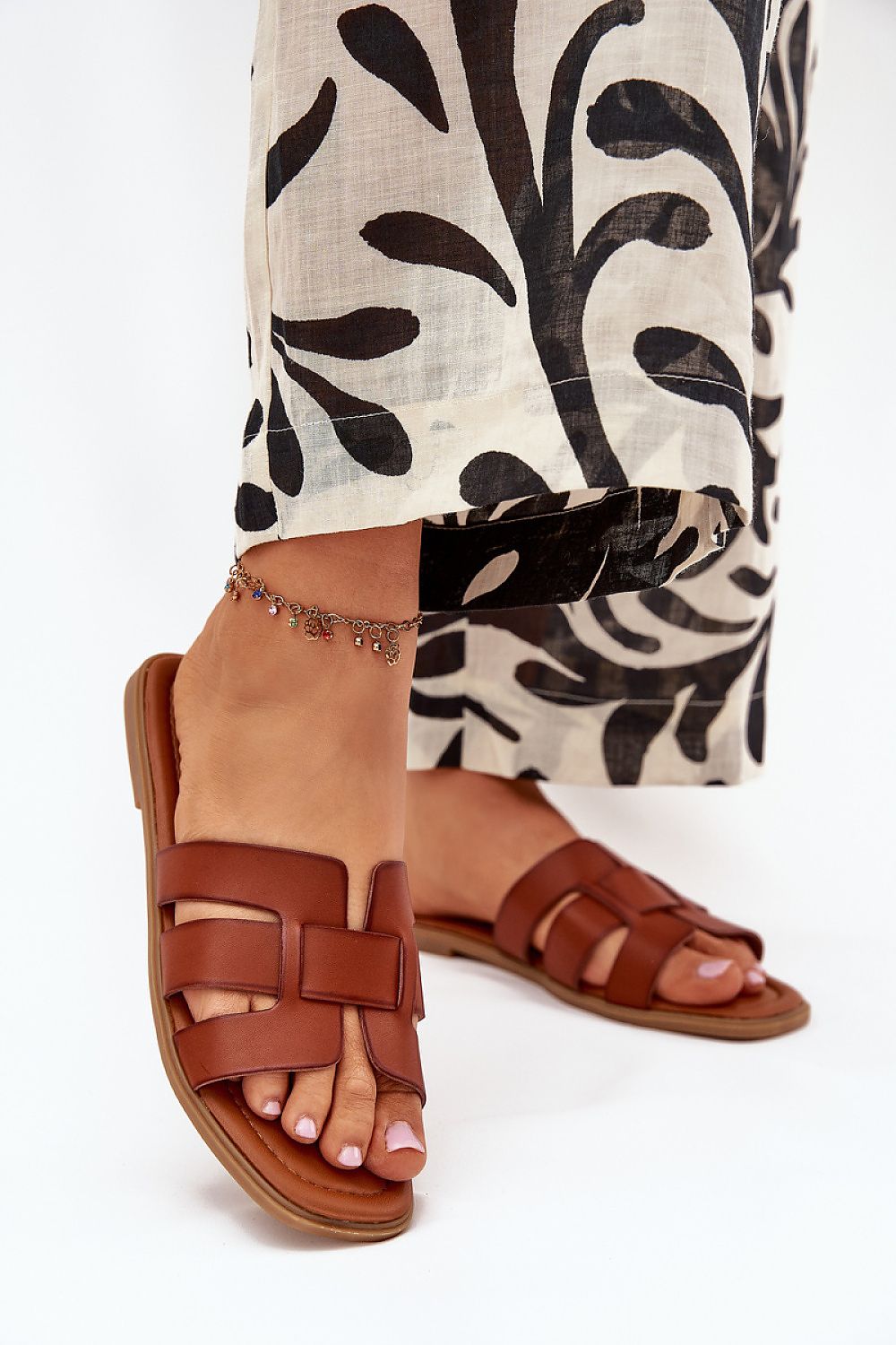  Sandał Klapki Model Mirona WD298 Camel - Step in style 