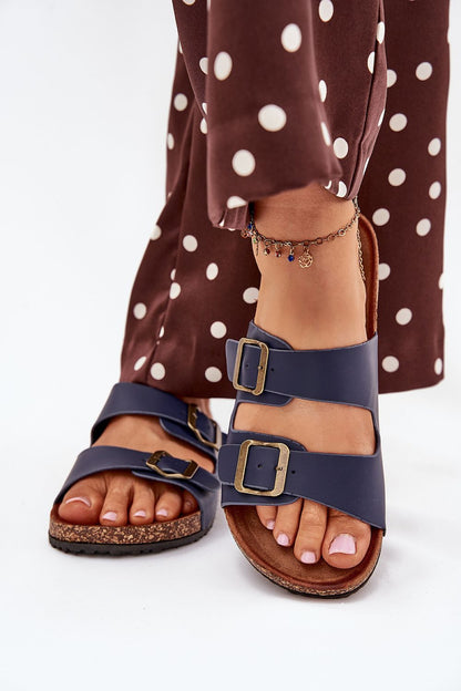  Sandał Klapki Model Vesina WD302 Navy - Step in style 